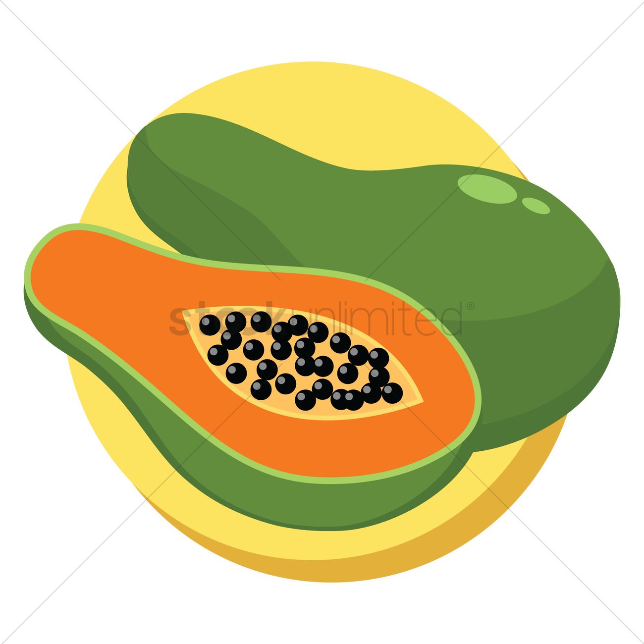 1300x1300 Free Papaya Vector Image