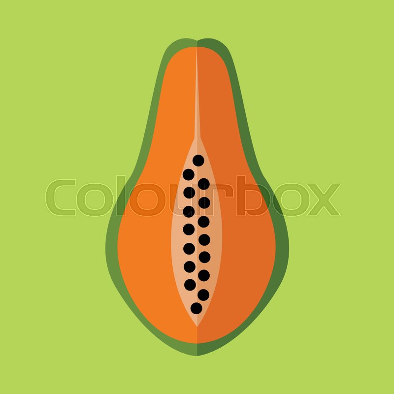 800x800 Simple Flat Open Papaya Vector Stock Vector Colourbox