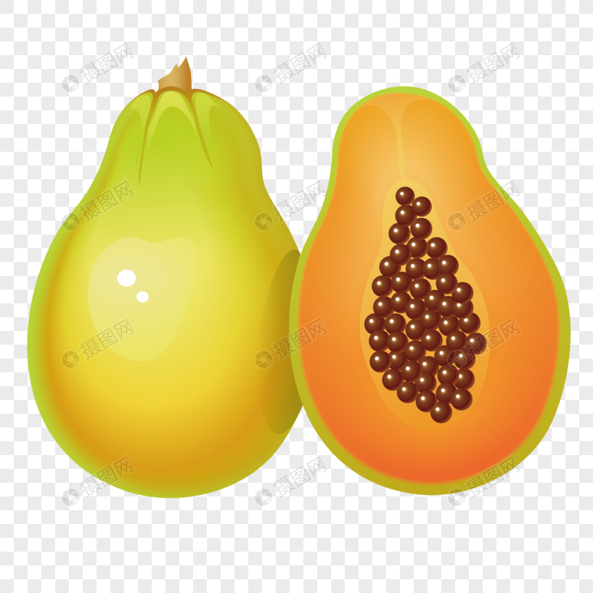 860x860 Hand Painted Cartoon Fruit Papaya Vector Material Png