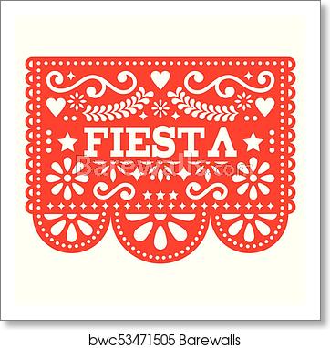 362x382 Mexican Fiesta Papel Picado Vector Design In Red