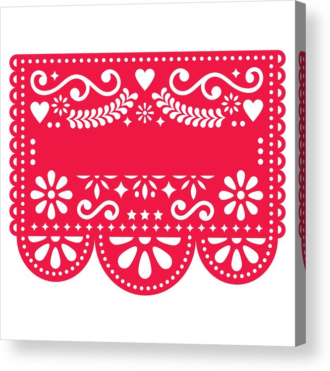 666x750 Mexican Papel Picado Vector Template Design