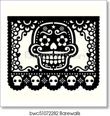 362x382 Mexican Sugar Skull Vector Paper Decorations