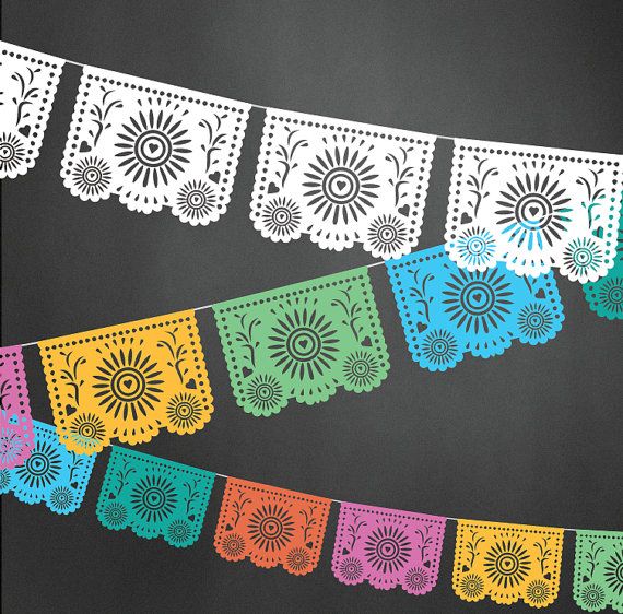 570x562 Papel Picado Flags Vector Illustrator