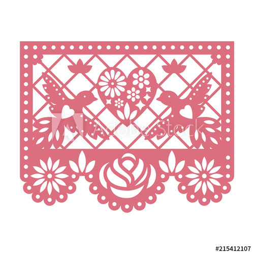 500x500 Paper Greeting Card With Cut Out Flowers, Doves And Heart Papel