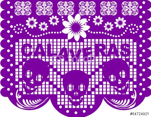 500x387 Vector Papel Picado De Muertos Curaderos And Heritage Dia