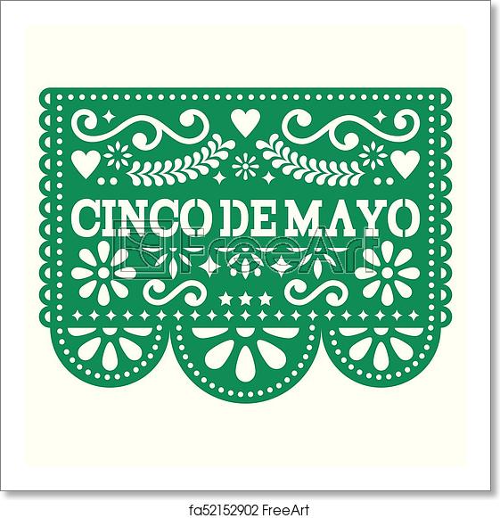 561x581 Free Art Print Of Cinco De Mayo Papel Picado Vector Design