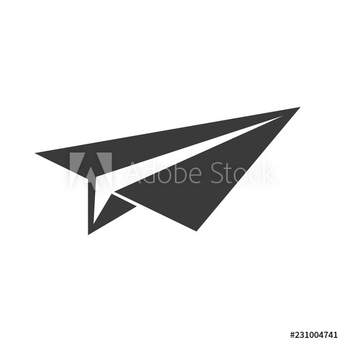 500x500 Paper Airplane Vector Icon