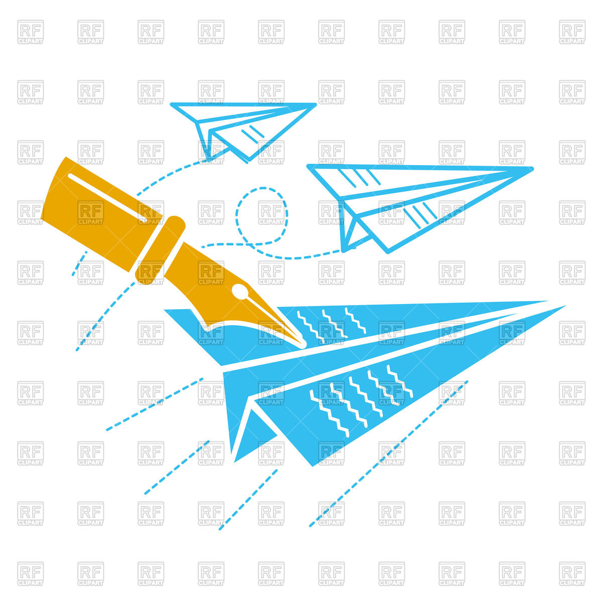 1196x1200 Concept Of Freedom Of Press, Flying Paper Airplanes Vector Image