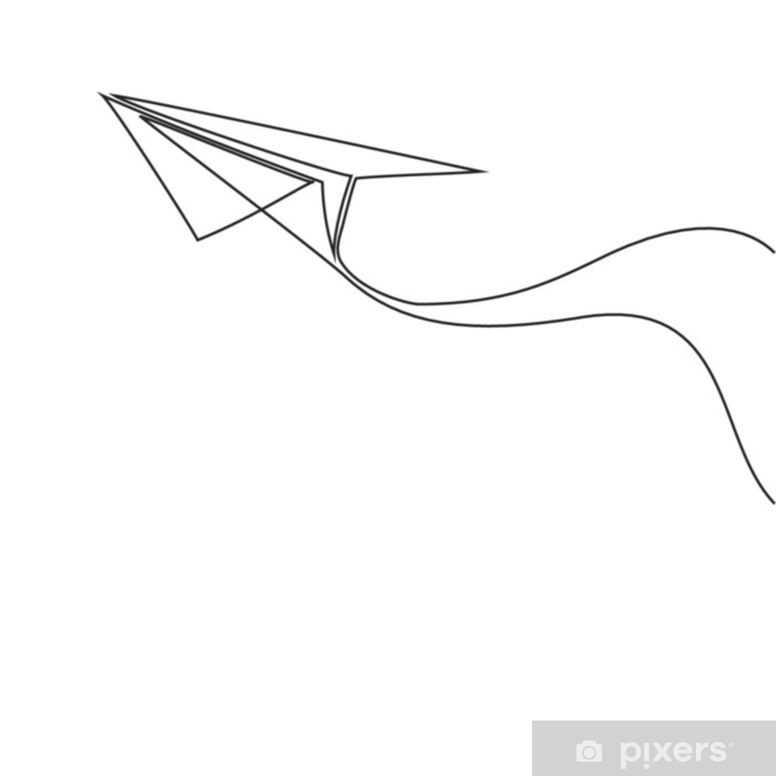 700x700 Continuous Line Drawing Of Paper Airplane Vector Business Icon