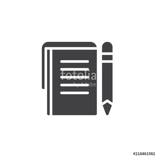 500x500 Notes Paper And Pen Vector Icon Filled Flat Sign For Mobile