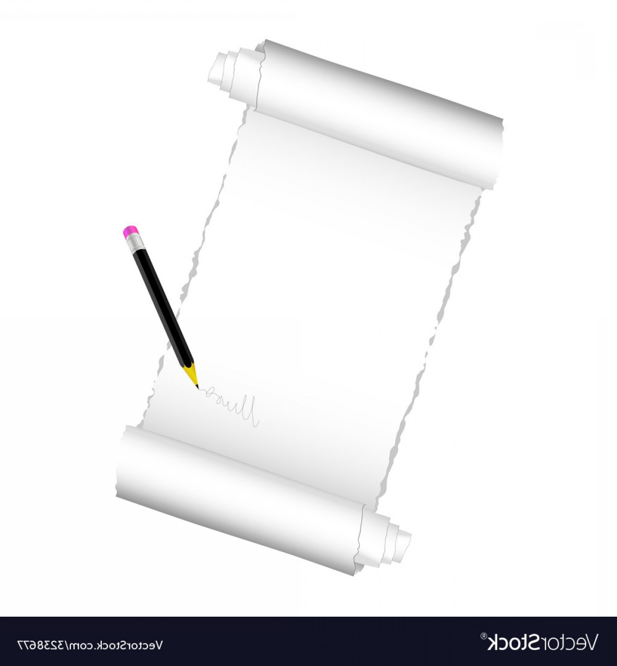 1200x1296 Paper Roll With Black Pen Vector Handandbeak