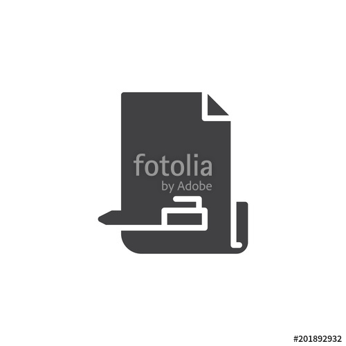 500x500 Paper And Pen Vector Icon Filled Flat Sign For Mobile Concept