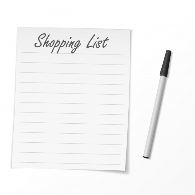 626x626 Shopping List Paper And Pen Vector Premium Download