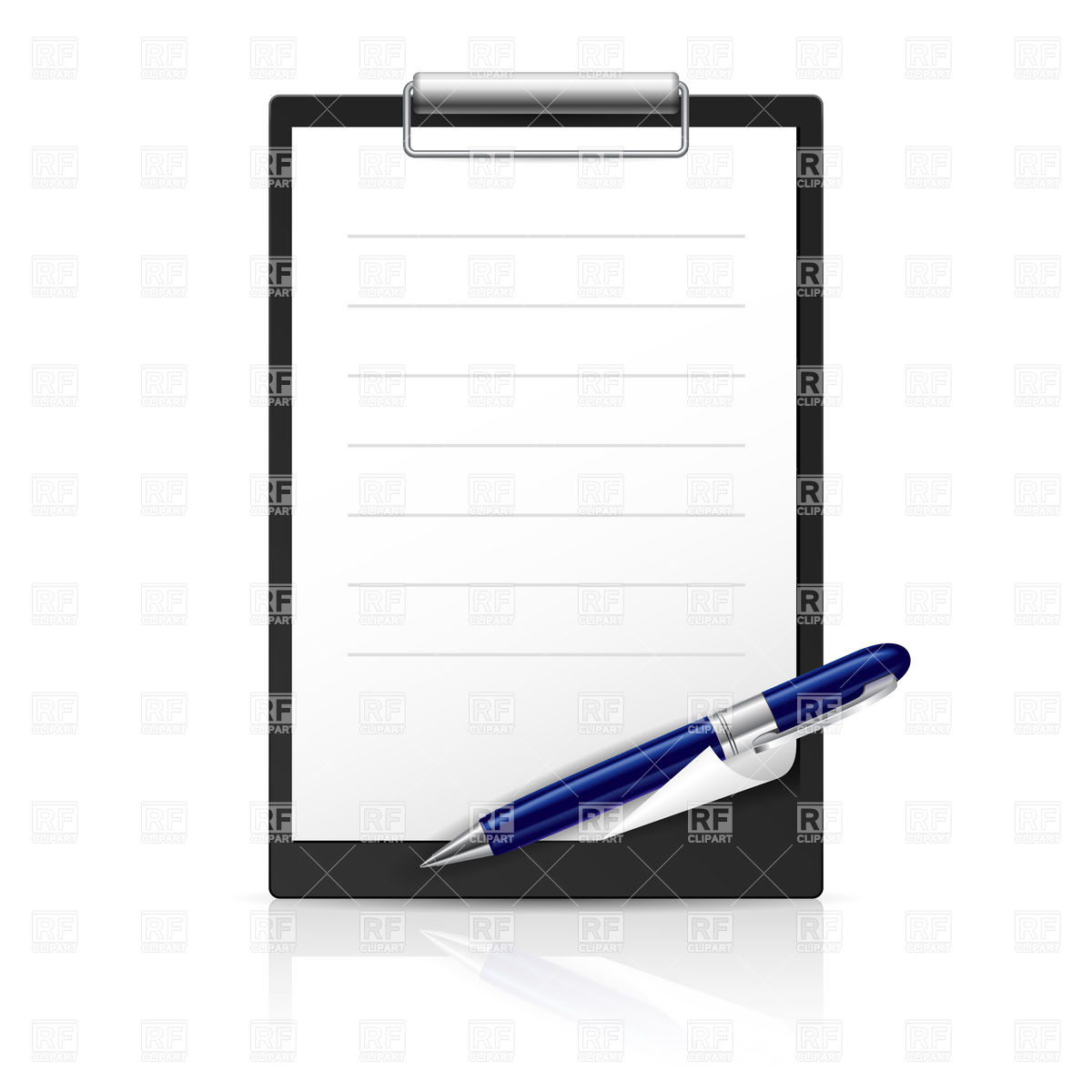 1200x1200 Clipboard With Empty Paper Sheet And Pen Vector Image Of Objects