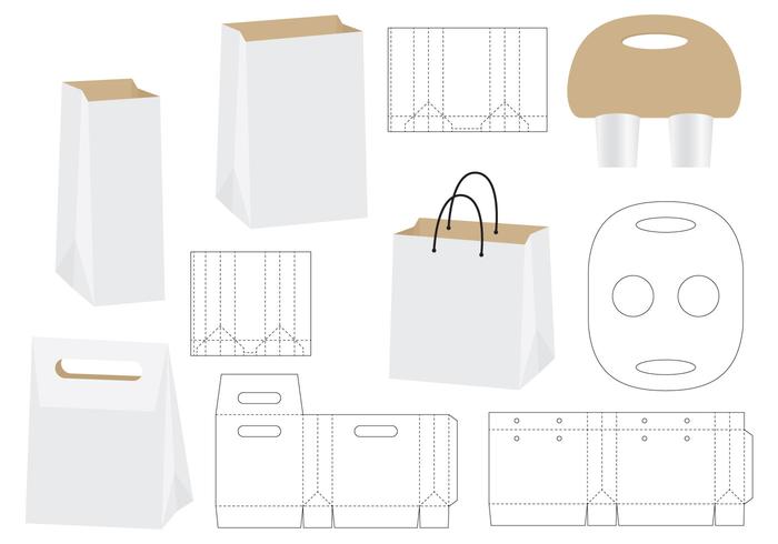 Paper Bag Template Ai Free - Blank Paper Bag Template Stock ...