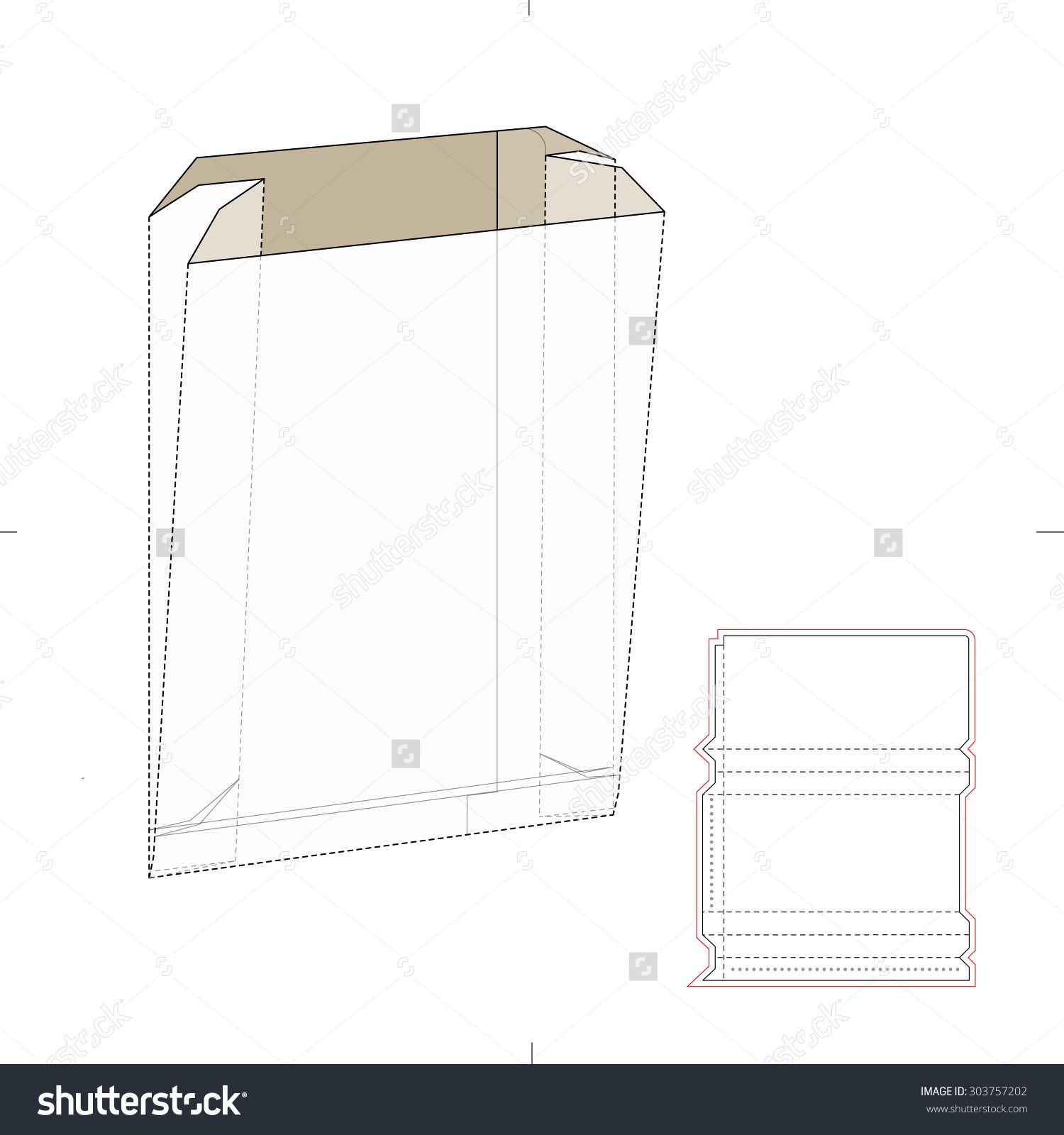 Paper Bag With Die Cut Template Stock Vector Illustration 1500x1600 Paper Bag With Die Cut Template Stock Vector Illustration