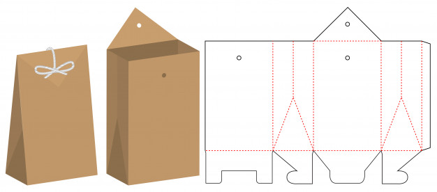 Paper Bag Packaging Die Cut Template Design Vector Premium Download 626x276 Paper Bag Packaging Die Cut Template Design Vector Premium Download