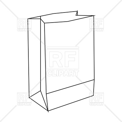 400x400 Outline Of Paper Bag Vector Image Of Signs, Symbols, Maps