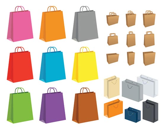 550x445 Paper Bag Vector Models