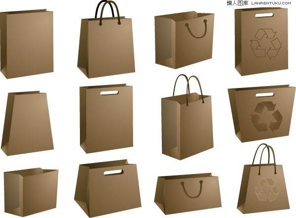 600x441 Variety Of Beautiful Brown Paper Bag Vector Material My Free