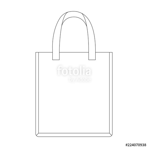 500x500 Paper Bag Vector Illustration Line Draw Front Stock Image