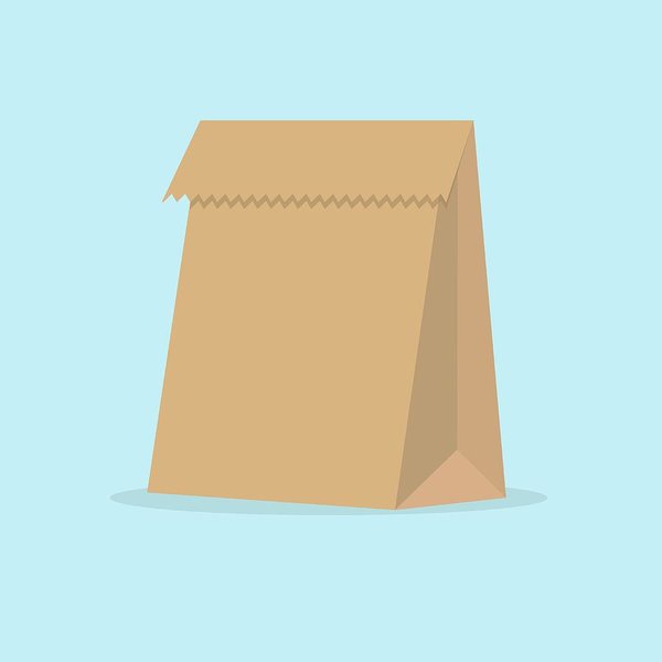 600x600 Grocery Paper Bag Vector Illustration Isolated On Background Art