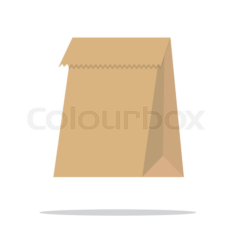 800x800 Grocery Paper Bag Vector Illustration Stock Vector Colourbox
