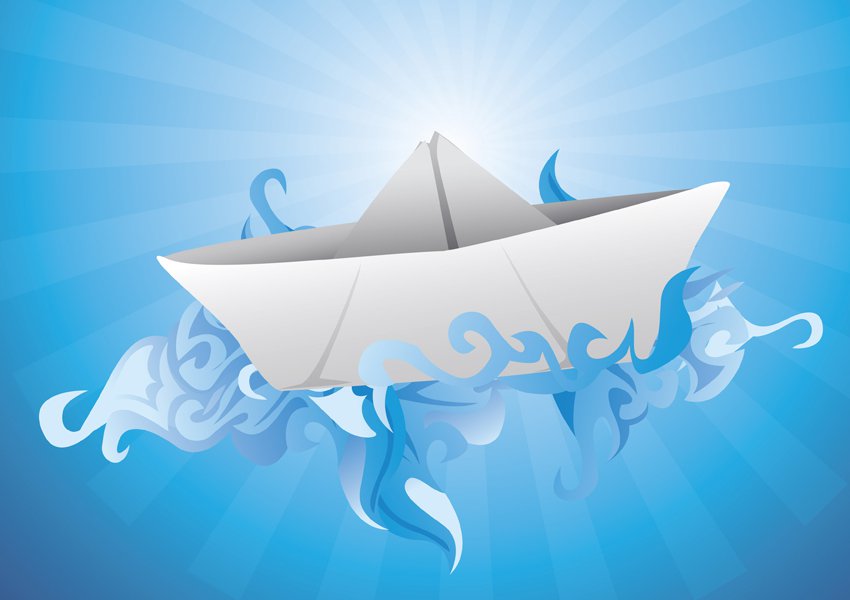 850x600 Paper Ship Vector Art Graphics