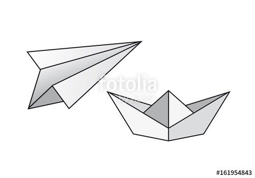 500x350 Paper Boat Vector Paper Airplane Vector Folding Paper Boat
