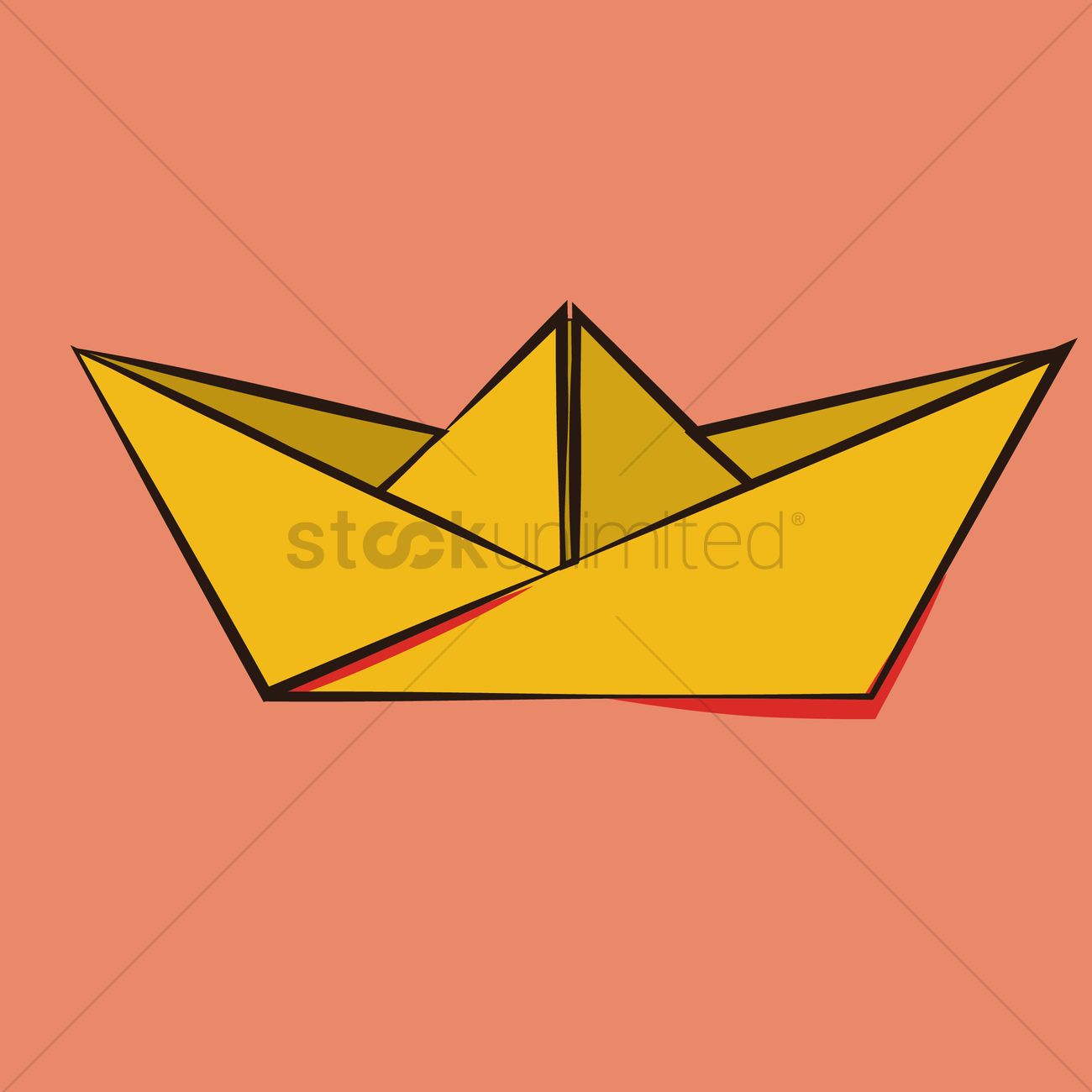 1300x1300 Origami Paper Boat Vector Image