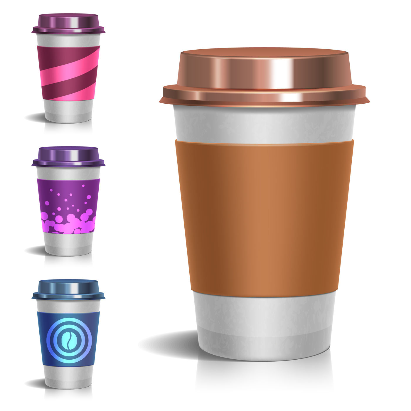 1400x1400 Realistic Paper Take Out Coffee Cup Vector Illustration On White