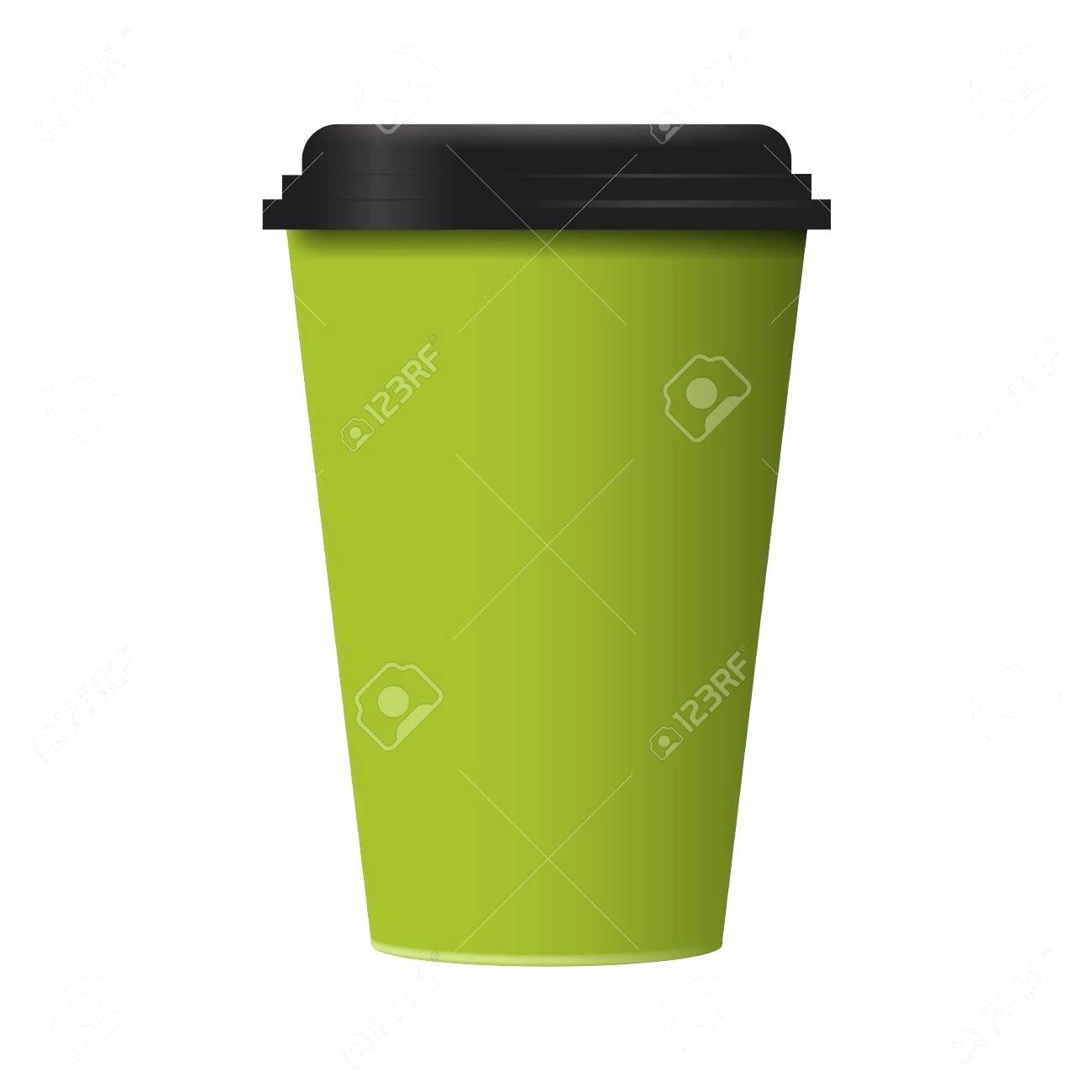 1300x1300 Template Green Realistic Blank Paper Coffee Cup Vector Template