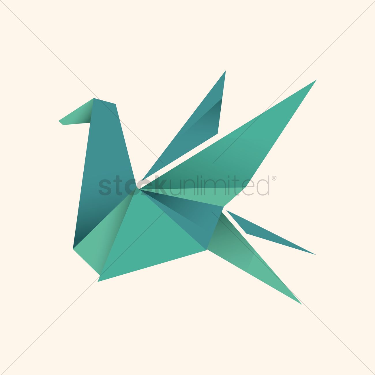 1300x1300 Origami Crane Vector Image