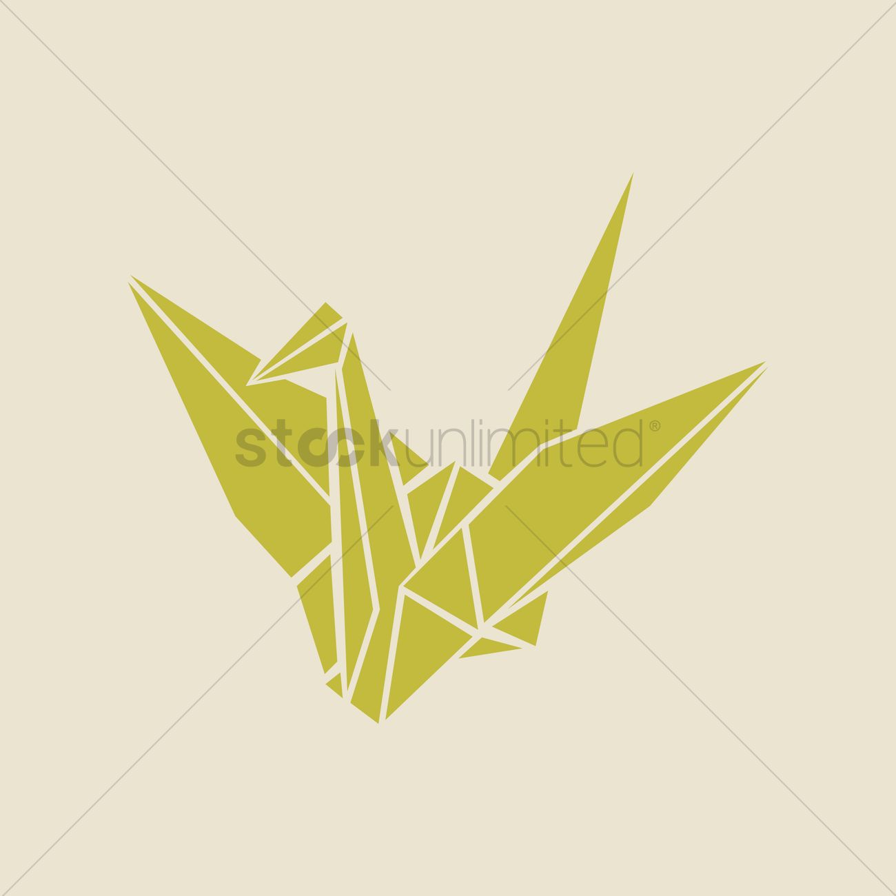 1300x1300 Origami Paper Crane Vector Image