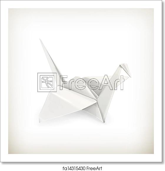 561x581 Free Art Print Of Origami Crane, Vector Freeart
