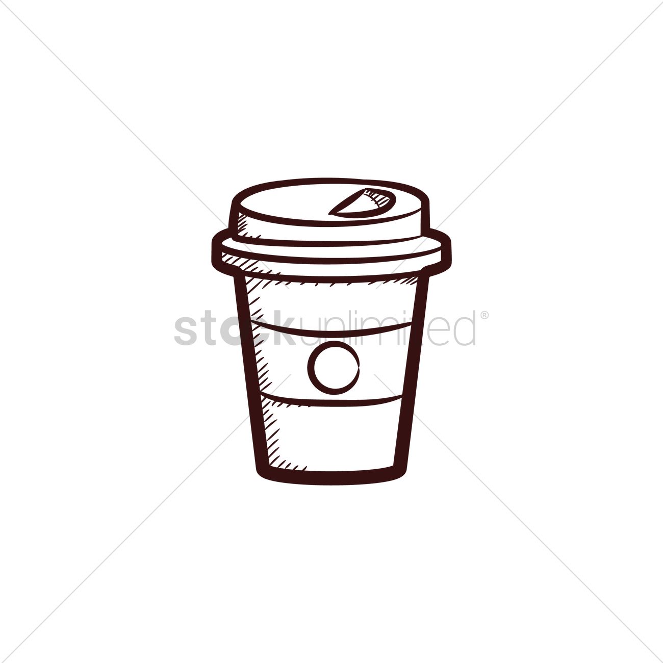 Coffee In A Paper Cup Vector Image 1300x1300 Coffee In A Paper Cup Vector Image
