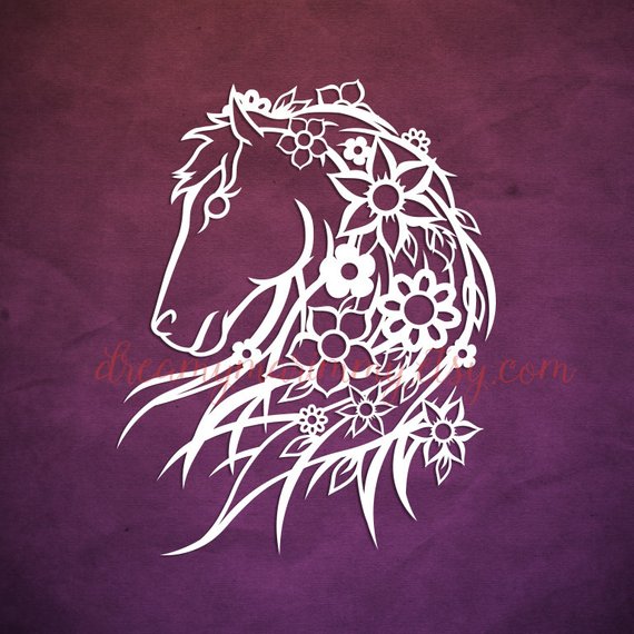570x570 Horse Papercut Template Cutting Files, Pdf Paper Cutting