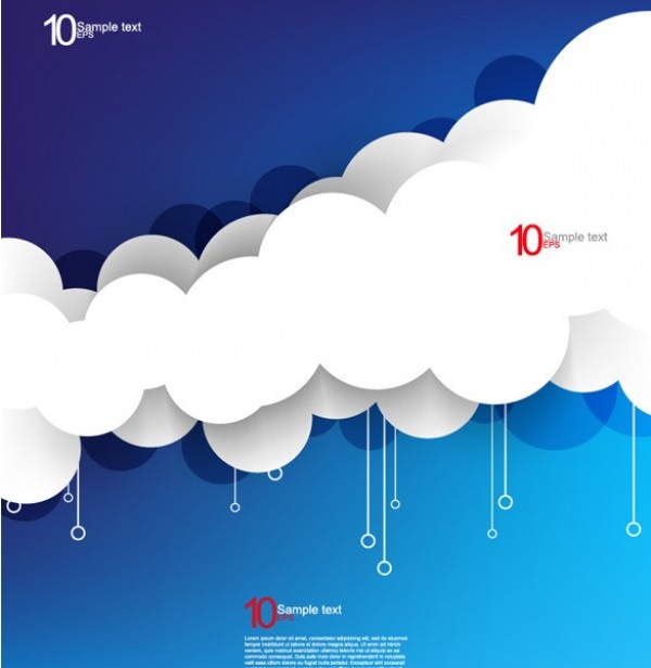 600x616 Paper Cutout Clouds Snowflakes Background