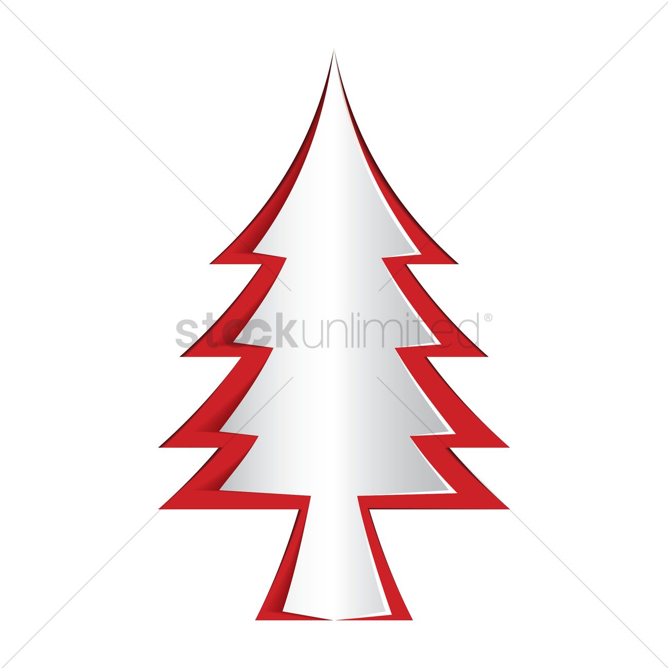 1300x1300 Paper Cut Out Of A Christmas Tree Vector Image