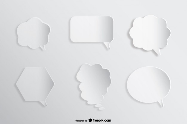 626x415 Speech Comic Bubbles Background Paper Cutout Effect Vector Free