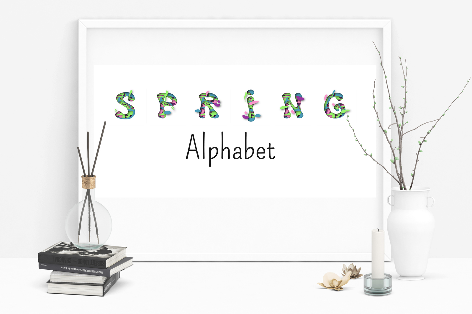 1600x1065 Spring Alphabet Paper Cutout Vector Design In Illustrations