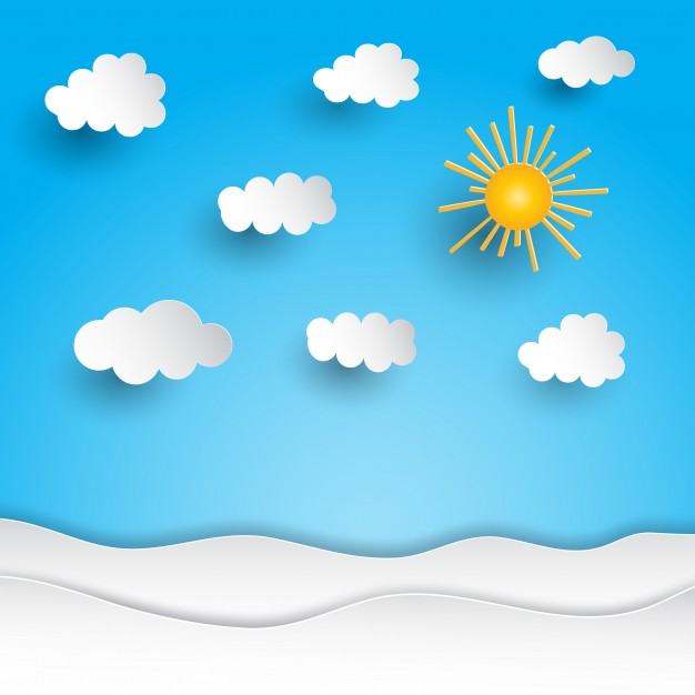 626x626 Sunny Landscape With Paper Cut Out Design Vector Free Download