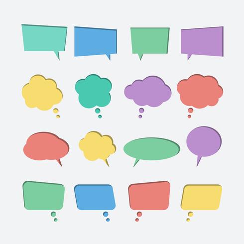 490x490 Collection Of Color Paper Cut Out Speech Bubble Vector Icons