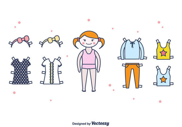 632x443 Paper Doll Vector Set Free Vector Download Cannypic