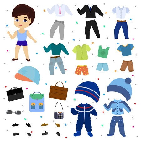 450x450 Paper Doll Vector Boy Dress Up Clothing With Fashion Pants