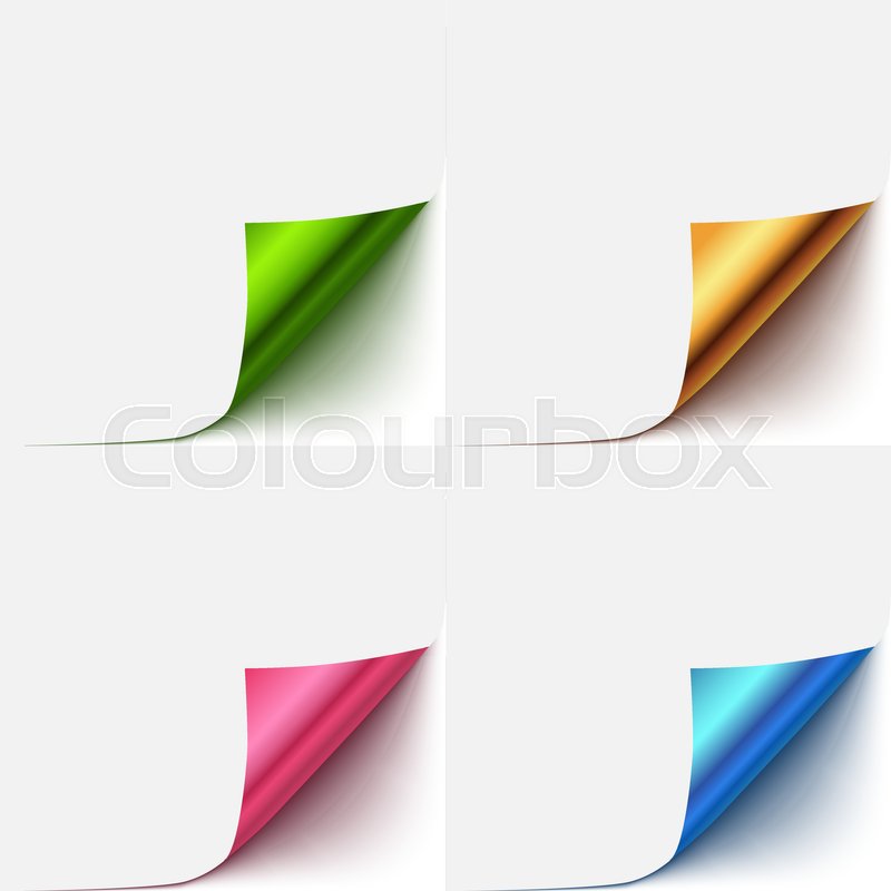 800x800 Realistic Vector Paper Curlud Corner Stock Vector Colourbox