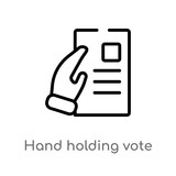 160x160 Outline Man Holding The Vote Paper On The Box Vector Icon