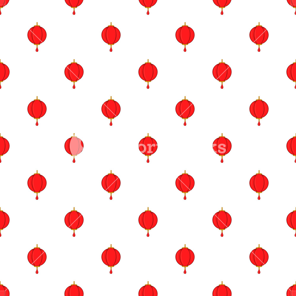 1000x1000 Red Chinese Lantern Pattern Cartoon Illustration Of Red Chinese