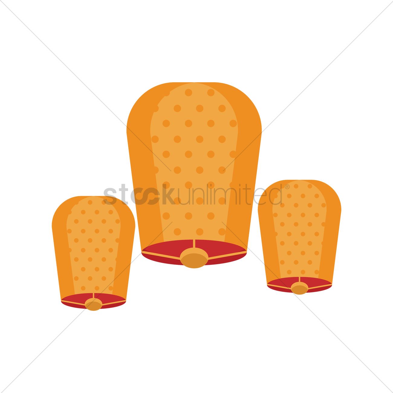 1300x1300 Sky Lantern Vector Image