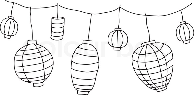 800x392 Traditional Chinese Lamp Vector Stock Vector Colourbox